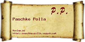 Paschke Polla névjegykártya